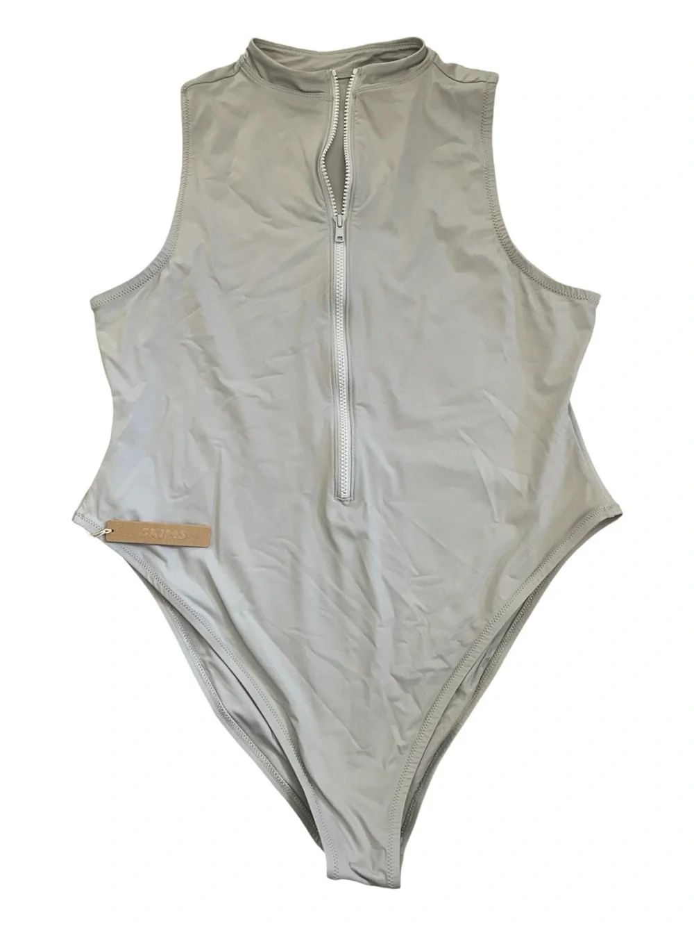 SKIMS NWT Recycled Swim One Piece Zip Front in Chrome | 3X